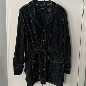 Lucky Brand Steel Blue Velvet Utility Jacket